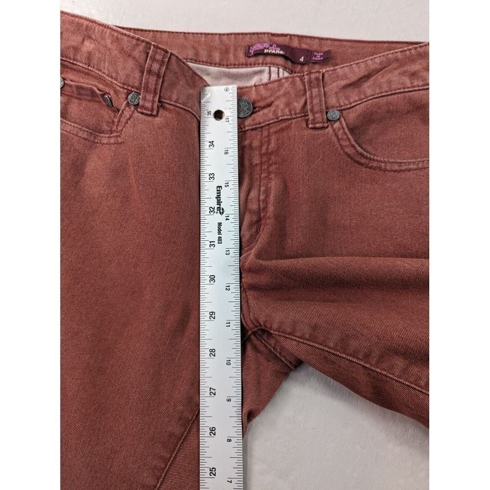 Y2K prAna Breath Kayla Jeans Womens Size 4 Burgundy Stretch Skinny Denim Casual - Picture 7 of 10